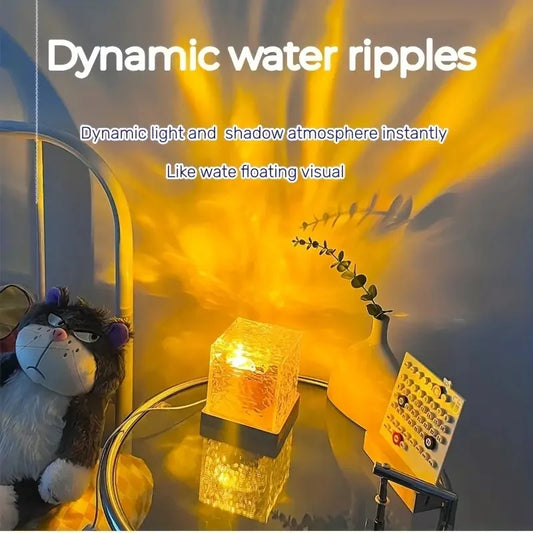 Hypears Dynamic Rotating Water Ripple Night Light Projector With 16 colors